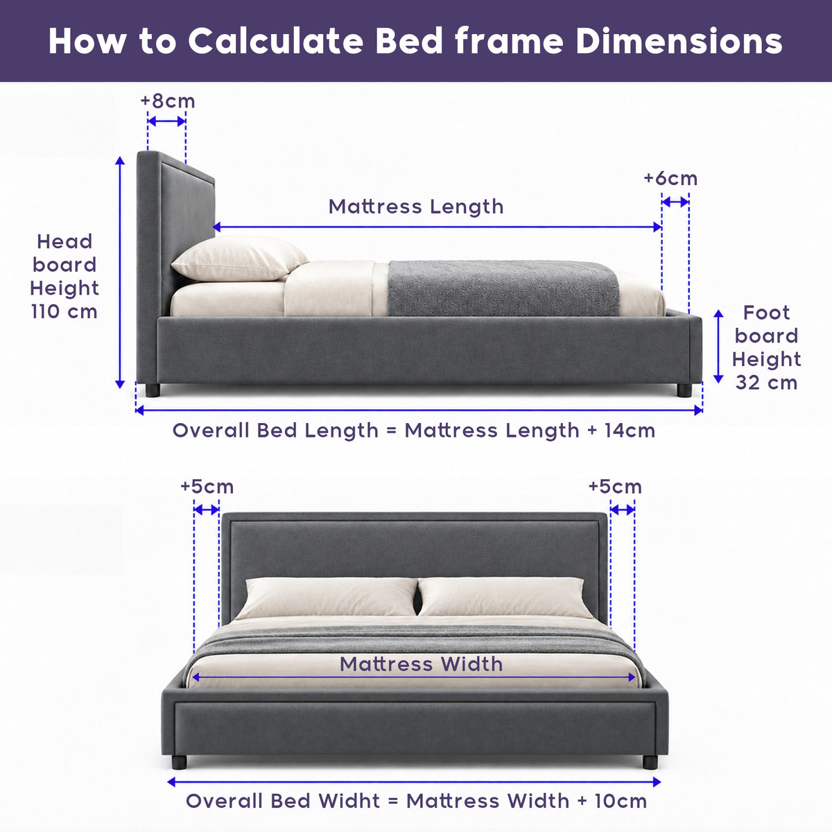 Ashford Graphite Bed Frame