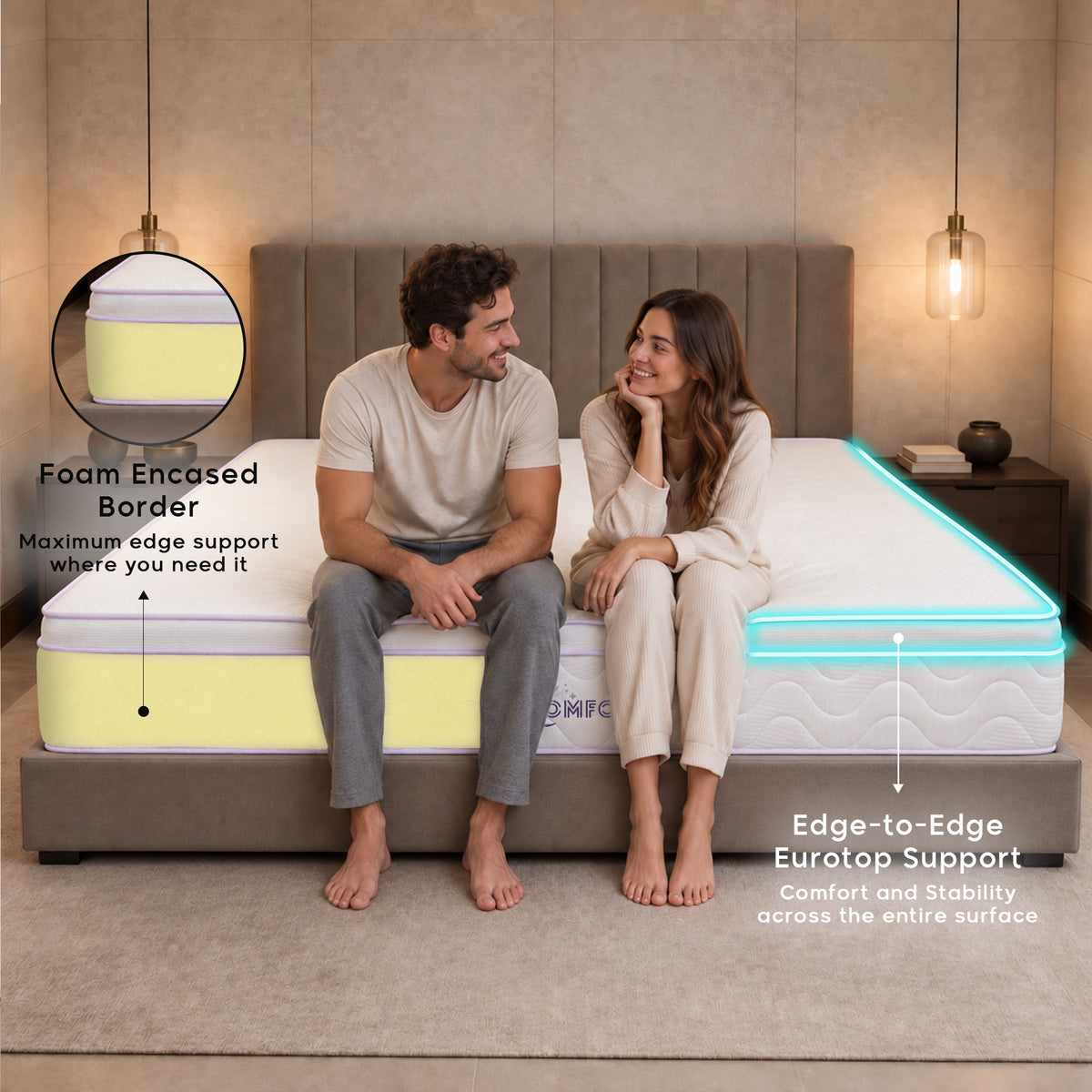 Boreas 3-Zone Hybrid Cool Gel Memory Foam Mattress | Medium-Soft Hybrid