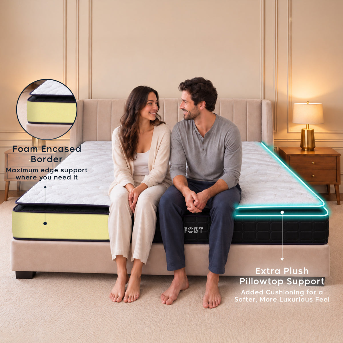 Vigor 3-Zone Pocket Spring Memory Foam Mattress | Ortho Comfort | Pillow Top Design