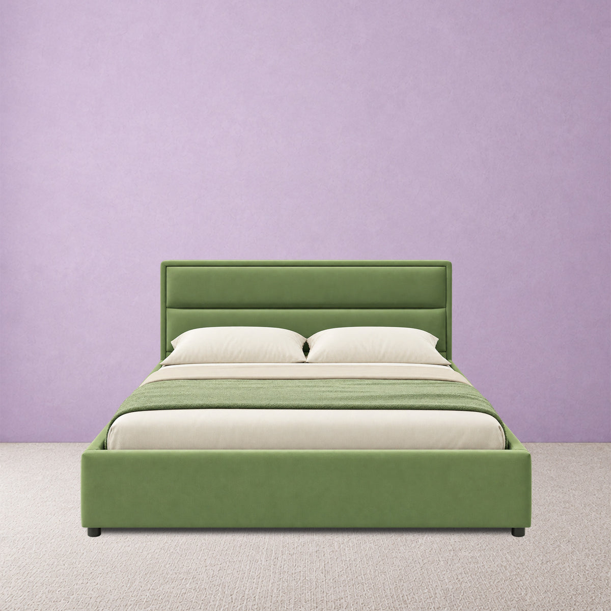 Marlow Olive Velvet-Touch Bed Frame