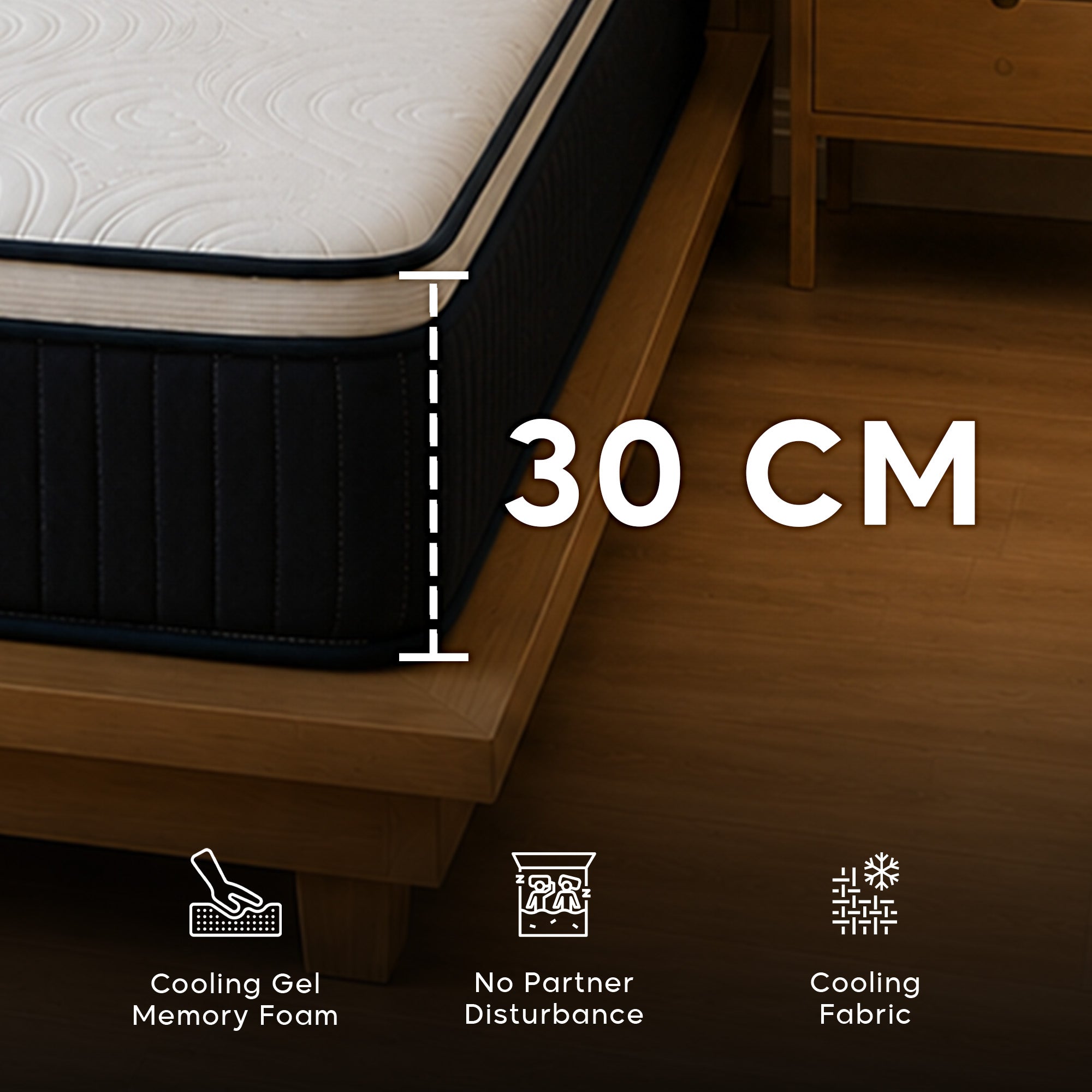 Celestia Luxury Hybrid Gel Memory Foam Mattress with Cooling Fabric