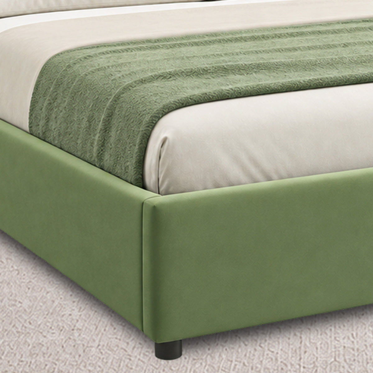 Marlow Olive Velvet-Touch Bed Frame