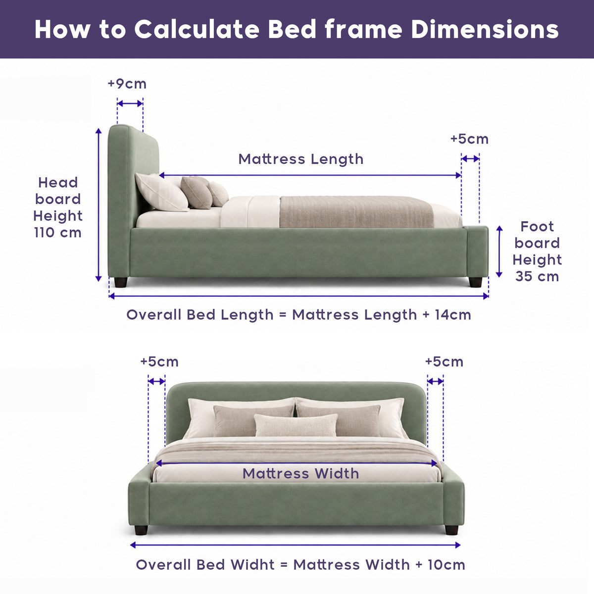 Haven Sage Green Arched Bed Frame