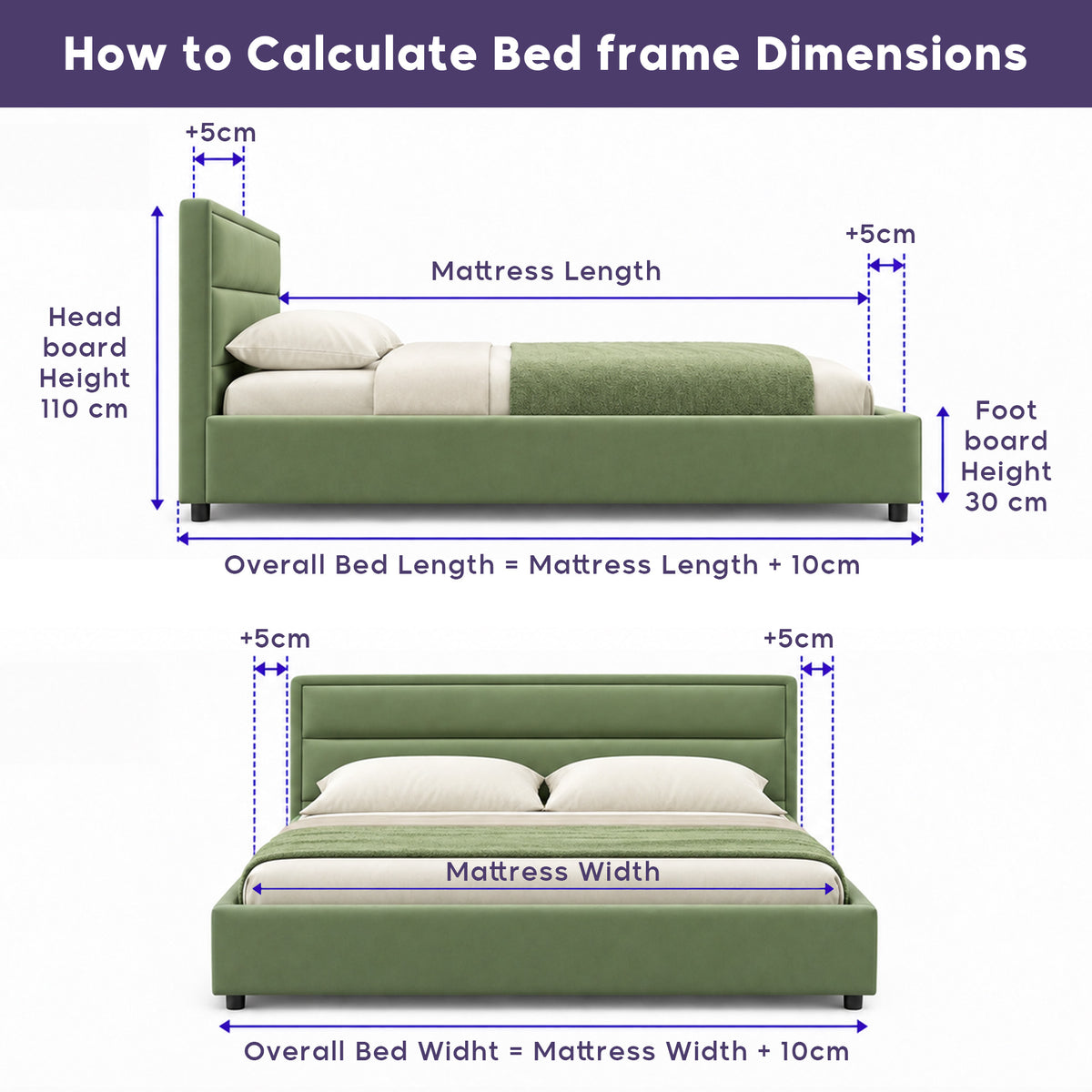 Marlow Olive Velvet-Touch Bed Frame