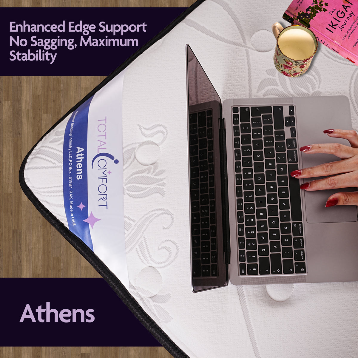 top view Athens memory foam mattress view