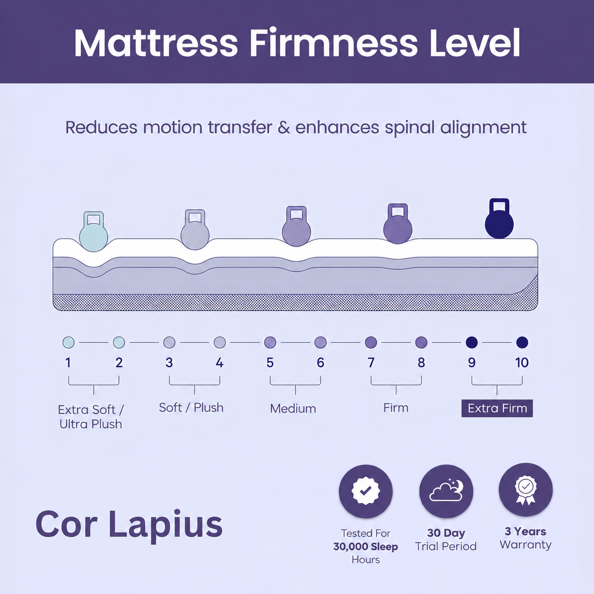 Cor Lapius Rebounded-Foam Ortho Mattress