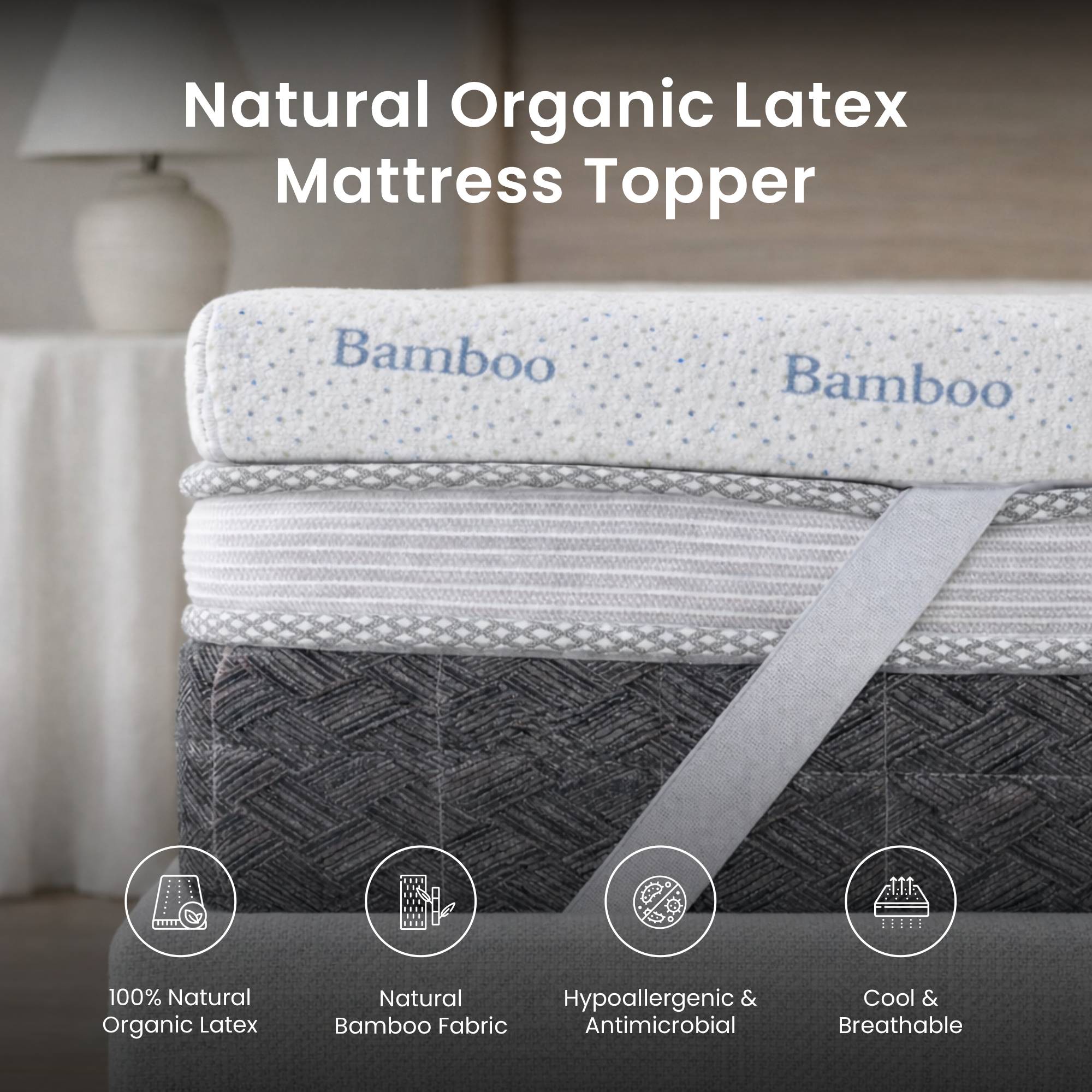 Natural Organic Latex Mattress Topper - 5cm Thick