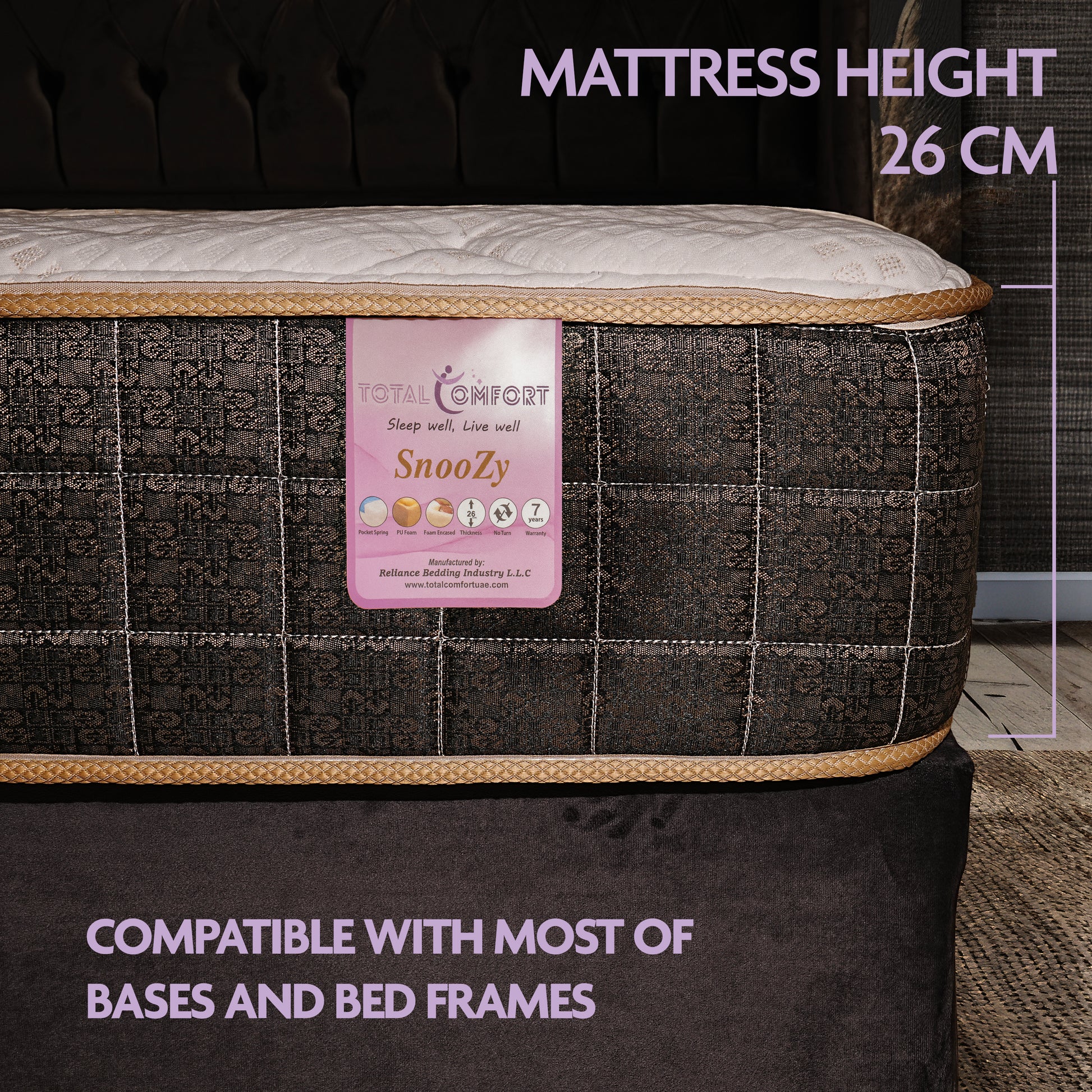 Snoozzy Pocket Spring Mattress Side View